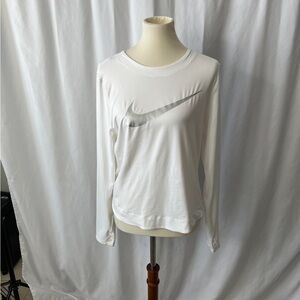 🏷️ Nike Dri-FIT Long Sleeve Top – White – Size Large